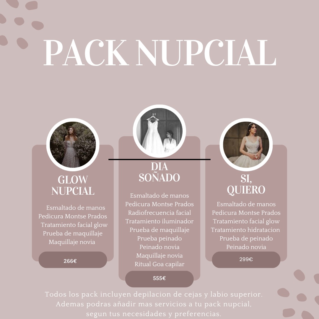 Pack nupcial para novias en Centro de Peluquería y Estética Montse Prados en Motril (Granada)